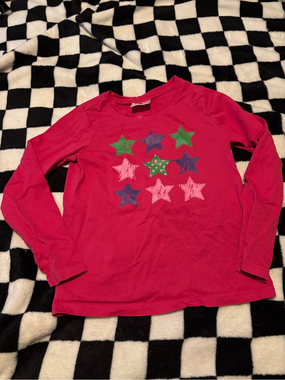 Size 6 hot pink star long sleeve shirt